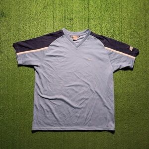 Y2K Nike Blue Baseball V-Neck Tee Size XXL